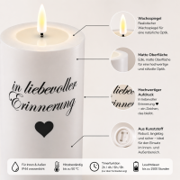 LED Grabkerze Deluxe Homeart Trauerkerze Indoor und Outdoor Wasserdicht IP 44- ( In liebevoller Erinnerung )