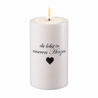 LED Grabkerze Deluxe Homeart Trauerkerze Indoor und Outdoor Wasserdicht IP 44- ( Du lebst in unseren Herzen )