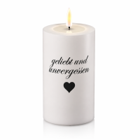 LED Grabkerze Deluxe Homeart Trauerkerze Indoor und Outdoor Wasserdicht IP 44- ( Geliebt und unvergessen )