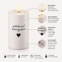 LED Grabkerze Deluxe Homeart Trauerkerze Indoor und Outdoor Wasserdicht IP 44- ( Geliebt und unvergessen )