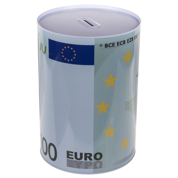 Jumbo-Metall-Spardose, 100 €-Note, ca. 22 x 15 cm S/L