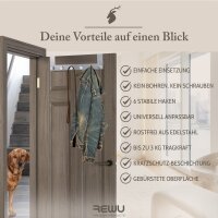 Türgarderobe aus Edelstahl mit 6 Haken