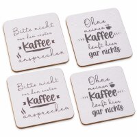 Kaffee Untersetzer Set 3mm 10,5cm Weiß Off-White MDF für Tassen