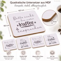 Kaffee Untersetzer Set 3mm 10,5cm Weiß Off-White MDF für Tassen