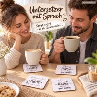 Kaffee Untersetzer Set 3mm 10,5cm Weiß Off-White MDF für Tassen