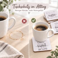 Kaffee Untersetzer Set 3mm 10,5cm Weiß Off-White MDF für Tassen