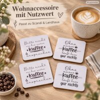 Kaffee Untersetzer Set 3mm 10,5cm Weiß Off-White MDF für Tassen