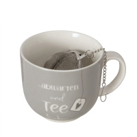 Boltze Teebecher mit Sieb - Abwarten und Tee trinken