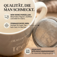 Boltze Teebecher mit Sieb - Abwarten und Tee trinken