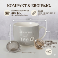 Boltze Teebecher mit Sieb - Abwarten und Tee trinken