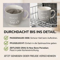 Boltze Teebecher mit Sieb - Abwarten und Tee trinken