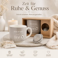 Boltze Teebecher mit Sieb - Abwarten und Tee trinken