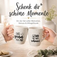 Kaffeebecher Set 2er „Gönn dir was Schönes“ – Porzellan, je 350 ml