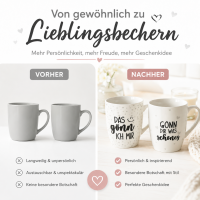 Kaffeebecher Set 2er „Gönn dir was Schönes“ – Porzellan, je 350 ml