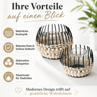 Boltze Windlicht Korb Lugo