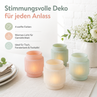 Boltze Windlicht Gladys 4er-Set Pastellfarben