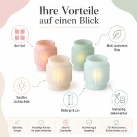 Boltze Windlicht Gladys 4er-Set Pastellfarben