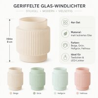 Boltze Windlicht Gladys 4er-Set Pastellfarben