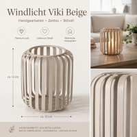 Boltze Windlicht Viki Beige