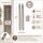 Boltze Home Twister Stabkerzen 6er Set Hellgrau – Echtwachs 20 cm