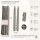 Boltze Home Twister Stabkerzen 6er Set Grau – Echtwachs 20 cm