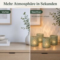 Boltze Windlicht Set Grün 4-teilig aus mattiertem Glas