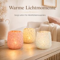 Boltze Windlicht 3er Set Bunt aus Glas mit Mosaik-Optik