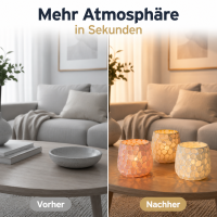 Buntes Windlicht 3er-Set in Mosaik-Optik – Lackiertes Glas