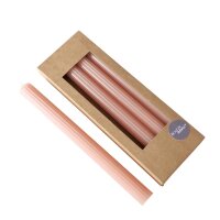 Stabkerze mit Rillen 4er-SET - Hellrosa