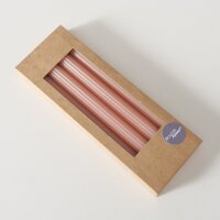 Stabkerze mit Rillen 4er-SET - Hellrosa