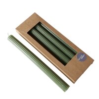 Stabkerze mit Rillen 4er-SET - Grün