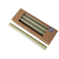 Stabkerze mit Rillen 4er-SET - Hellgrün