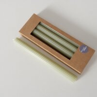 Stabkerze mit Rillen 4er-SET - Hellgrün