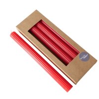 Stabkerze mit Rillen 4er-SET - Rot