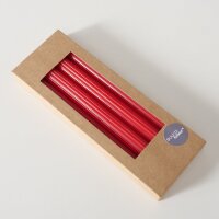 Stabkerze mit Rillen 4er-SET - Rot