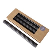 Stabkerze mit Rillen 4er-SET - Schwarz
