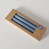 Stabkerze mit Rillen 4er-SET - Blau