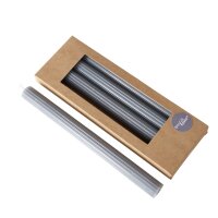 Stabkerze mit Rillen 4er-SET - Grau
