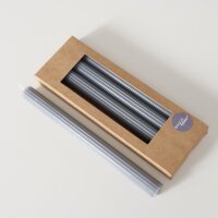 Stabkerze mit Rillen 4er-SET - Grau