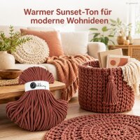 Baumwollkordel 9mm 100m Rosa - Makramee Kordel Sunset aus Baumwolle