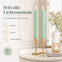 Deluxe Homeart LED Stabkerzen 2er Set Mint Minze