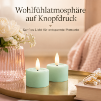 Deluxe Homeart LED Teelichter Mint Minze 2er Set Klein