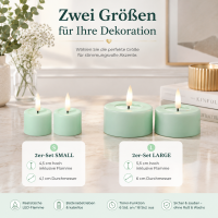 Deluxe Homeart LED Teelichter Mint Minze 2er Set Klein