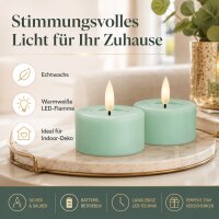 Deluxe Homeart LED Teelichter Mint Minze 2er Set Groß