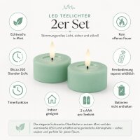 Deluxe Homeart LED Teelichter Mint Minze 2er Set Groß