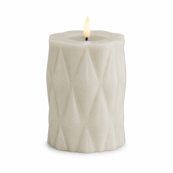 Harlequin LED Stumpenkerze Sand 7,5 x 15 cm
