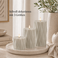 Harlequin LED Stumpenkerze Sand 7,5 x 15 cm