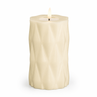 Harlequin LED Stumpenkerze Creme 7,5 x 10 cm