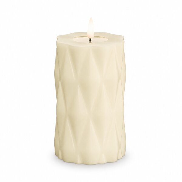 Harlequin LED Stumpenkerze Creme 7,5 x 12,5 cm