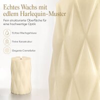 Harlequin LED Stumpenkerze Creme 7,5 x 12,5 cm